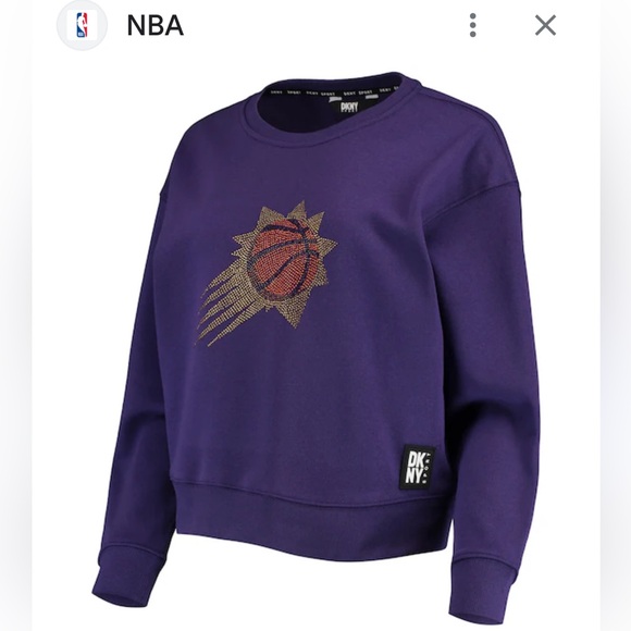 Dkny Sweaters - Women's Phoenix Suns DKNY Sport Purple Carrie Rhinestone Pullover Sweatshirt